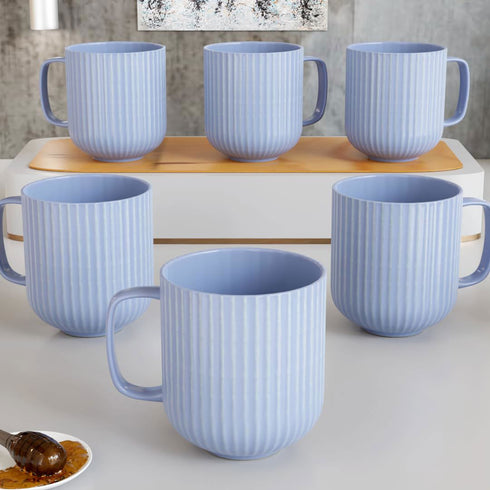 Pastel Fringe Blue Ceramic (Set of 6) - The Earth Store - Mug Set